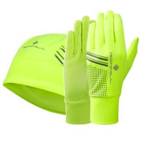 RonHill Beanie and Glove Set Fluo Yellow/Black